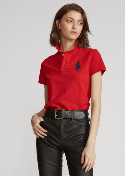 Women's Polo Ralph Lauren Skinny Fit Big Pony Polo Shirts | 840129UES